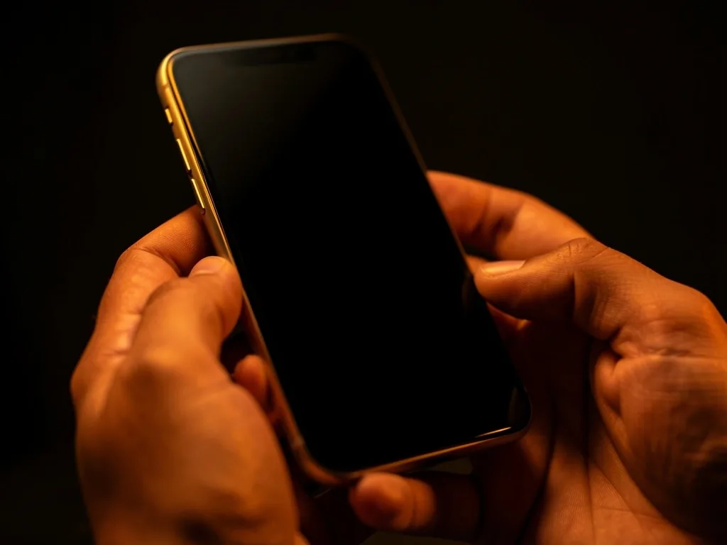 Karanlık odada ekran ışığı yansıyan akıllı telefon