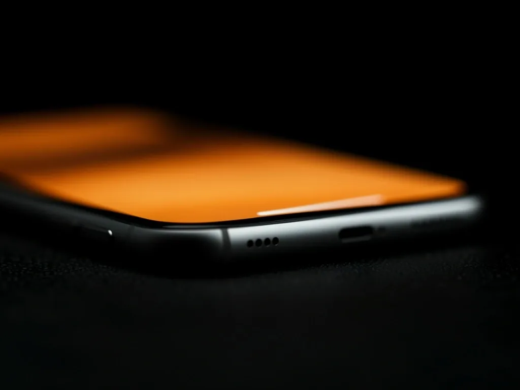 Karanlık ortamda ekran ışığı yayan telefon